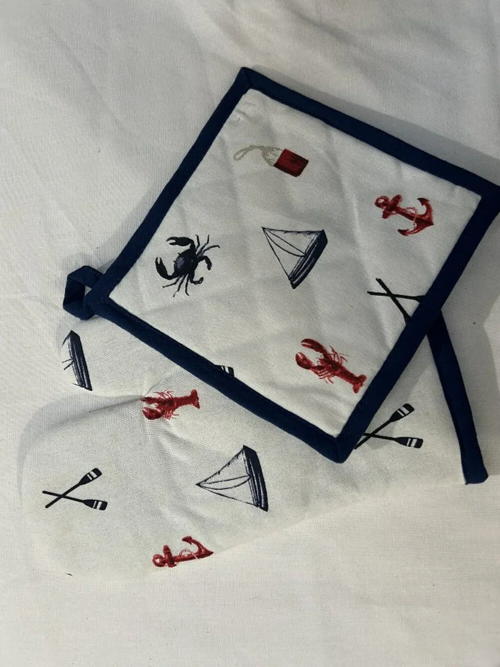 ⚓ Sur La Table Nautical Pot Holders — Set of 2 | New